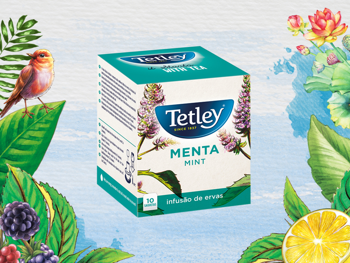Chá Tetley Menta 10 saq. Chá Tetley Menta 10 saq.