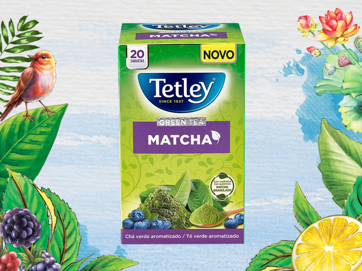 Chá Tetley Super Tea Matcha Mirtilo 20 saq. Chá Tetley Super Tea Matcha Mirtilo 20 saq.